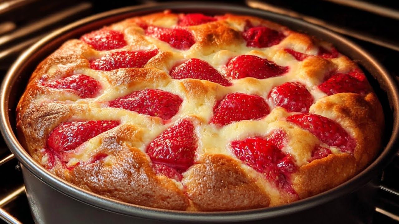 8 ложек клубничного торта всего за несколько минут! Просто и вкусно!