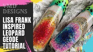 DIY LISA FRANK INSPIRED LEOPARD GEODE TUTORIAL: Using Epoxy, Mod Podge, Glitter, and Alcohol Inks