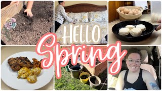A day in the life of simple homemaking || starting the garden