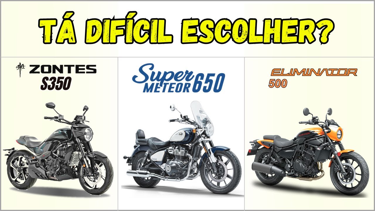 Eliminator 500 x Zontes S350 x Super Meteor 650 | SUPER COMPARATIVO COM TODOS OS DETALHES! 🔥