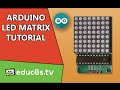 Arduino tutorial: LED Matrix red 8x8 64 Led driven by MAX7219 (or MAX7221) and Arduino Uno