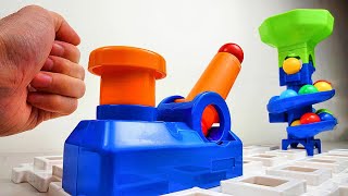 Roller Coaster Marble Run Race ASMR # 4 ☆ Marble Cannon ☆ Creative Healing Sound Machine DIY Build