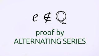 e is irrational -- a spectacular proof!