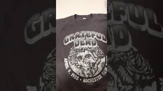 Grateful Dead Rochester 82 Grey Athletic T-Shirt Tee Liquid Blue