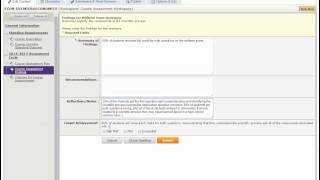 Editing Your Course Assessment Plan Findings in Taskstream