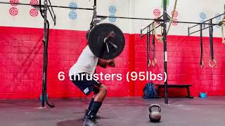 5 Rounds Under 10 Minutes 4 Pull Ups, 6 Thrusters & 8 Kettlebell Swings