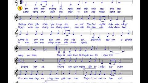 TẠM BIỆT MÁI TRƯỜNG (Hát mẫu): Chủ đề 8 - SGK Âm nhạc 9 Cánh diều. Cao độ hạ 0,5 cung = Bdur