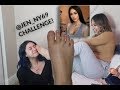 DOING MY SISTERS MAKEUP WITH MY FEET ! | @JEN_NY69 MADE US DO IT