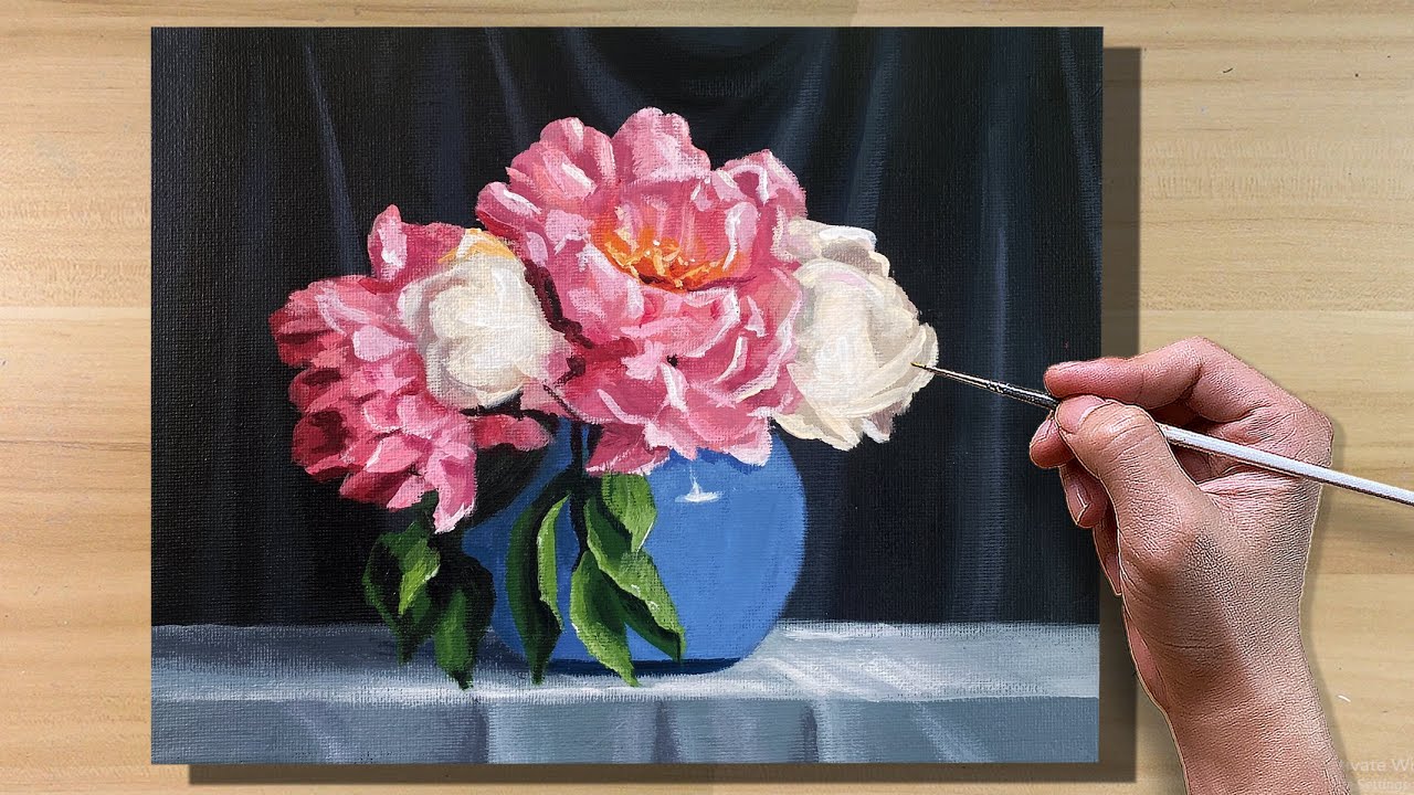 Delicate as a Flower / Acrylic Painting / Correa Art - YouTube
