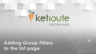 Adding Group Filters to the list page