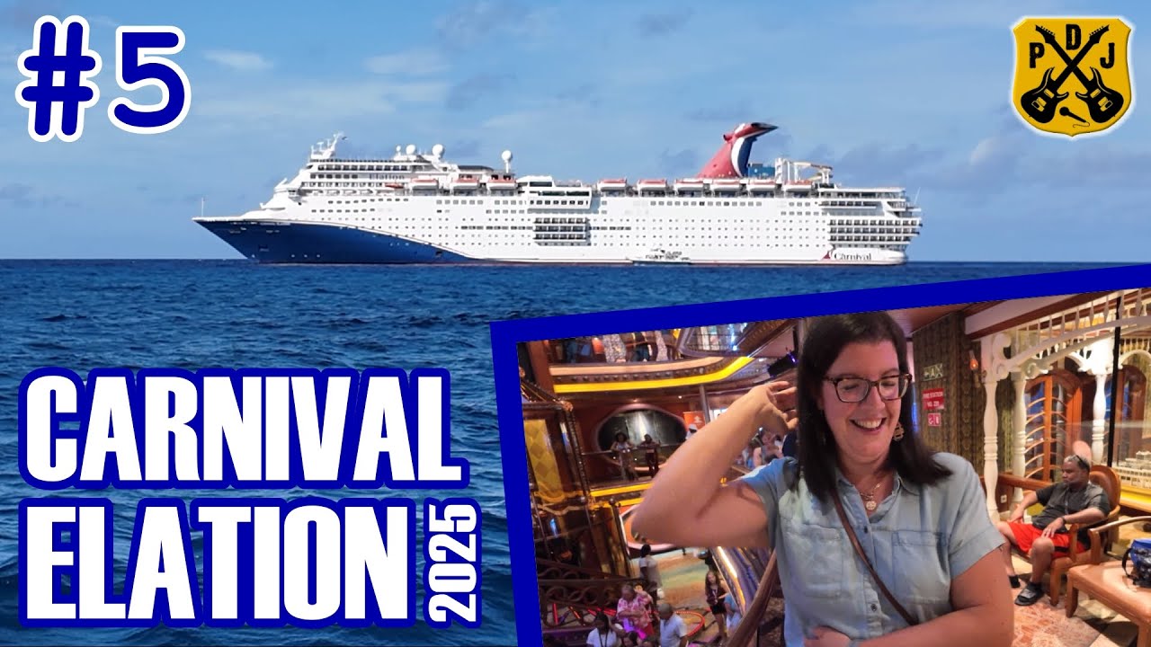 Carnival Elation 2025 Pt.5 - Ice Carving, Last VIFP Party, 90s Atrium Party, Piano Bar - ParoDeeJay