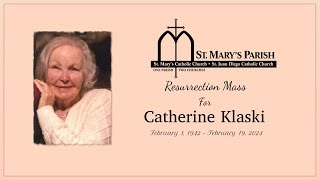 Resurrection Mass for Catherine Klaski