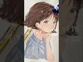 苦手から逃げるわたし!|#アクリルガッシュ #イラストメイキング #shorts
