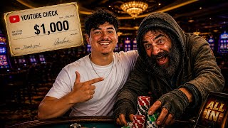 Homeless Man Spent My ENTIRE YouTube Check at the Casino!