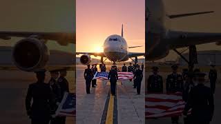 US Air Force Ceremony at Golden Hour 🇺🇸✨ #USAirForce #MilitaryCeremony #Honor #MilitaryLife #Shorts