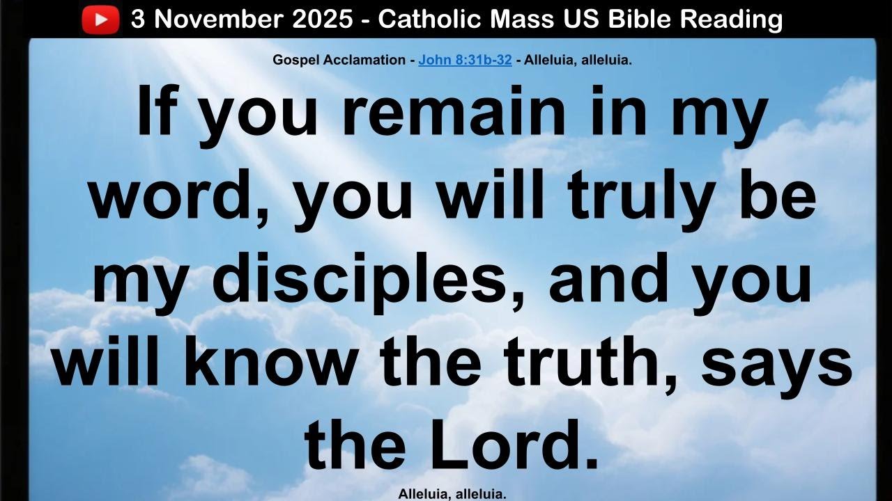 03 November 2025 Catholic Mass US Bible Reading - YouTube