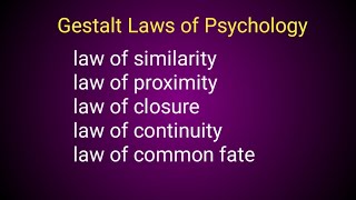 Gestalt laws of Psychology || law of similarity, continuity, proximity etc.