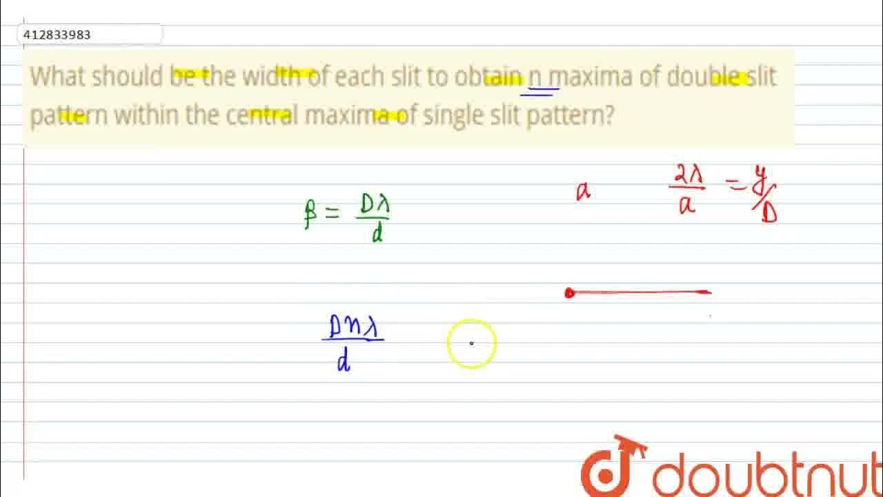 What should be the width of each slit to obtain n maxima of double slit ...