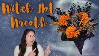 Witch Hat Wreath | How To Make A Wreath From A Witch Hat | Witch Hat Décor