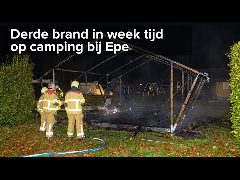Derde keer brand in week tijd op camping Tongerenseweg Epe - ©StefanVerkerk.nl