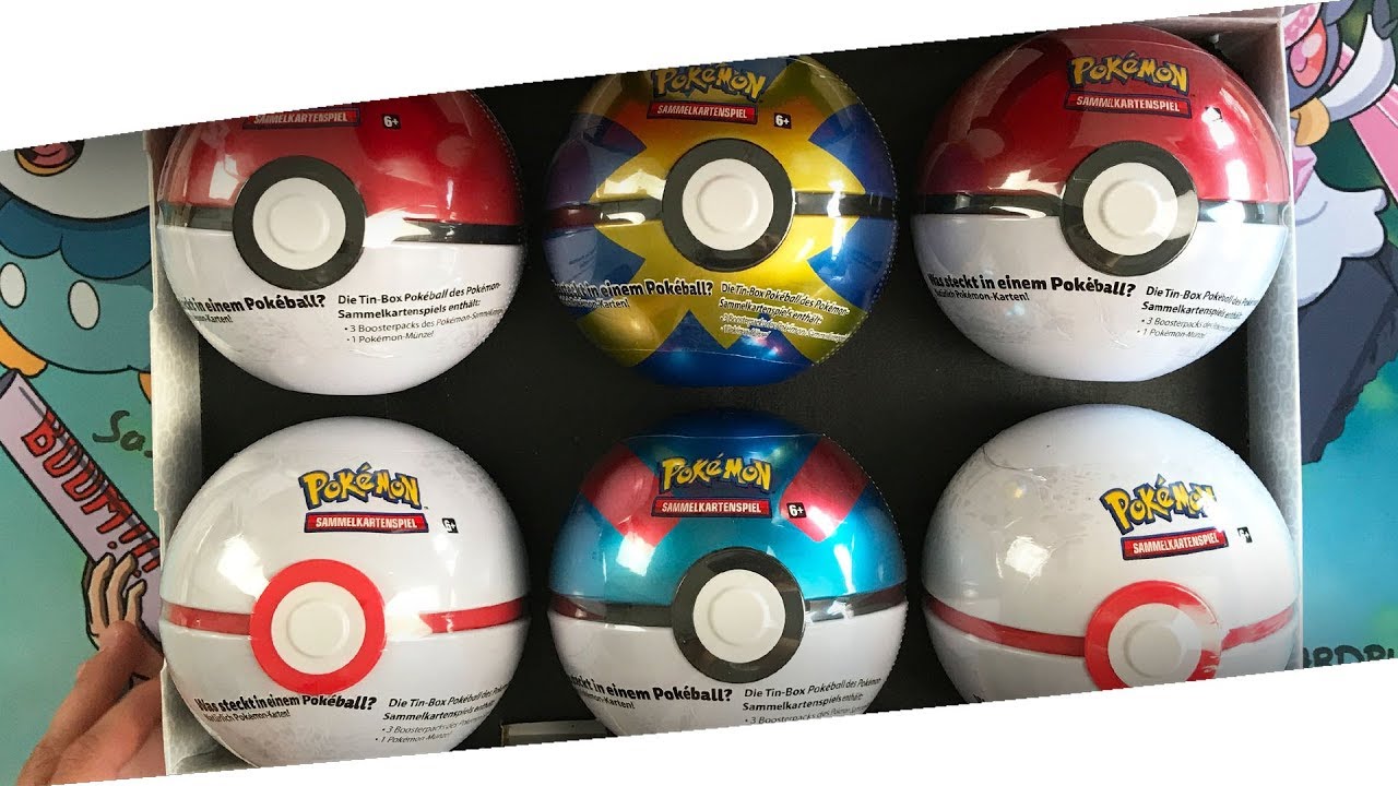 KOMPLETTES POKEBALL 2019 HERBST TIN DISPLAY! Premierball Superball Pokemon Booster Unboxing Opening