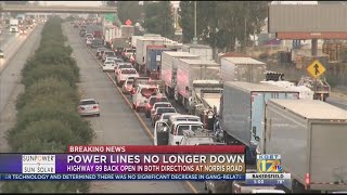 Highway 99 reopens following fire along northbound lanes