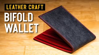 {leather craft]making a men's bifold wallet + PDF pattern