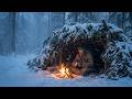🔥 Best Winter Bushcraft Survival ❄️ Solo in Blizzard, Deep Snow & Freezing Forest