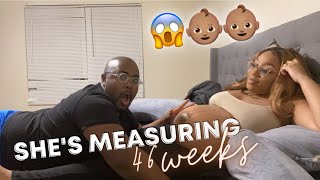 Pregnant with Twins Again! | Husband Talks to Pregnant Belly?Wife’s MEASURING 46 WEEKS 