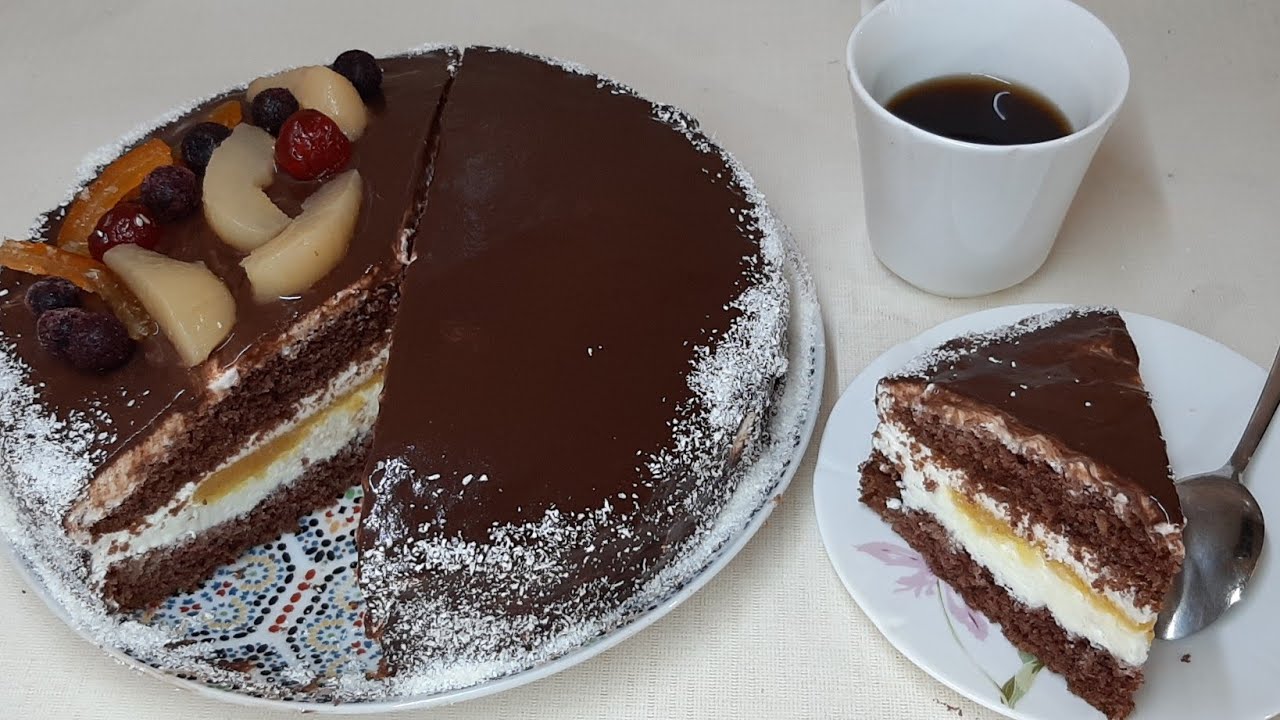 كيك الشكلاط بحشو الاجاص Gâteau chocolat insert poire
