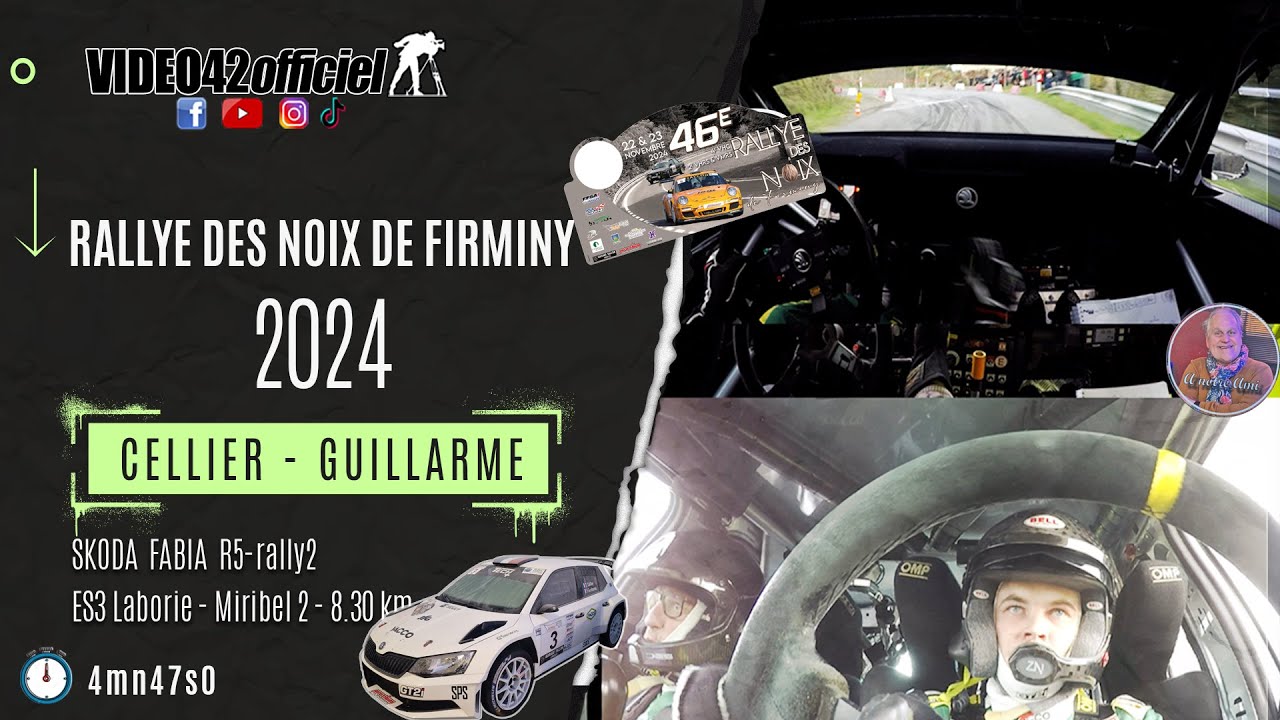 😱rallye des noix 2024-onboard #skoda Fabia rally2-Cellier\Guillarme  par video42officiel