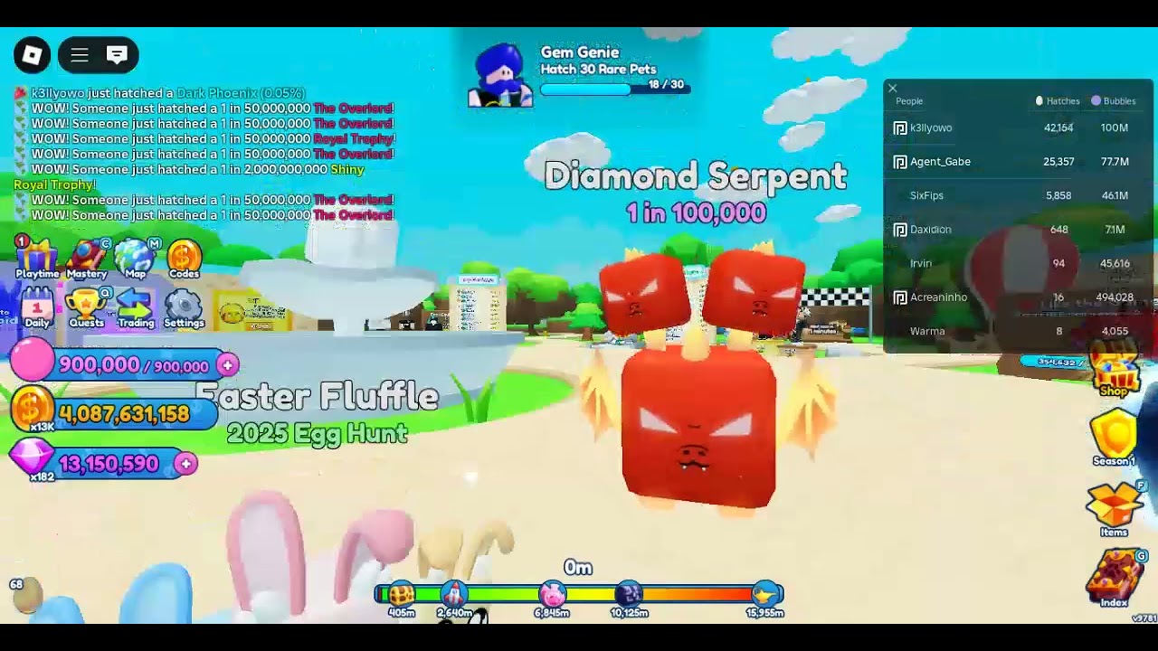 why i got so many shiny diamond serpent                    subscibe :D