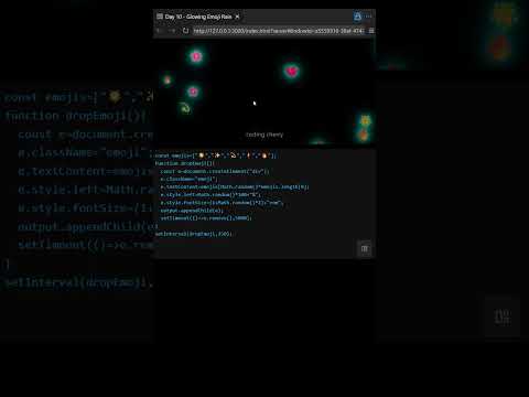 Glowing Emoji Rain Effect Using JavaScript Fun Animation Tutorial CSS Animation frontendcoding