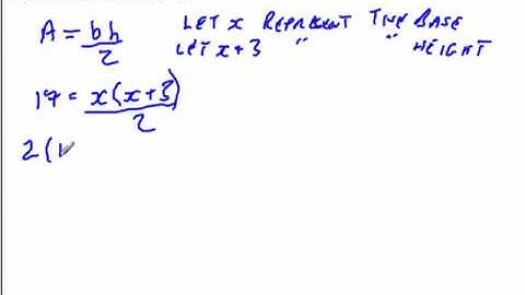 Writing quadratic equations to solve word problems : Area of a triangle