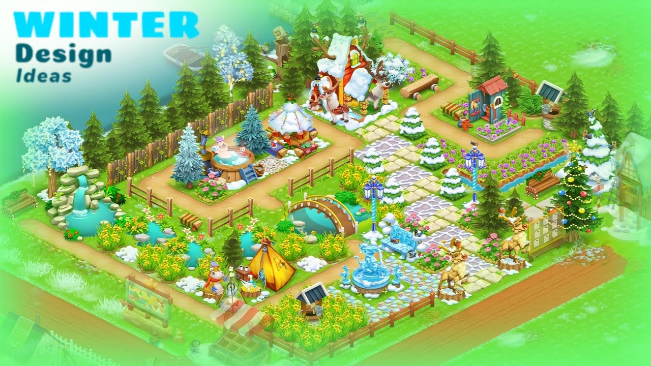 Winter design ideas in Hay Day 
