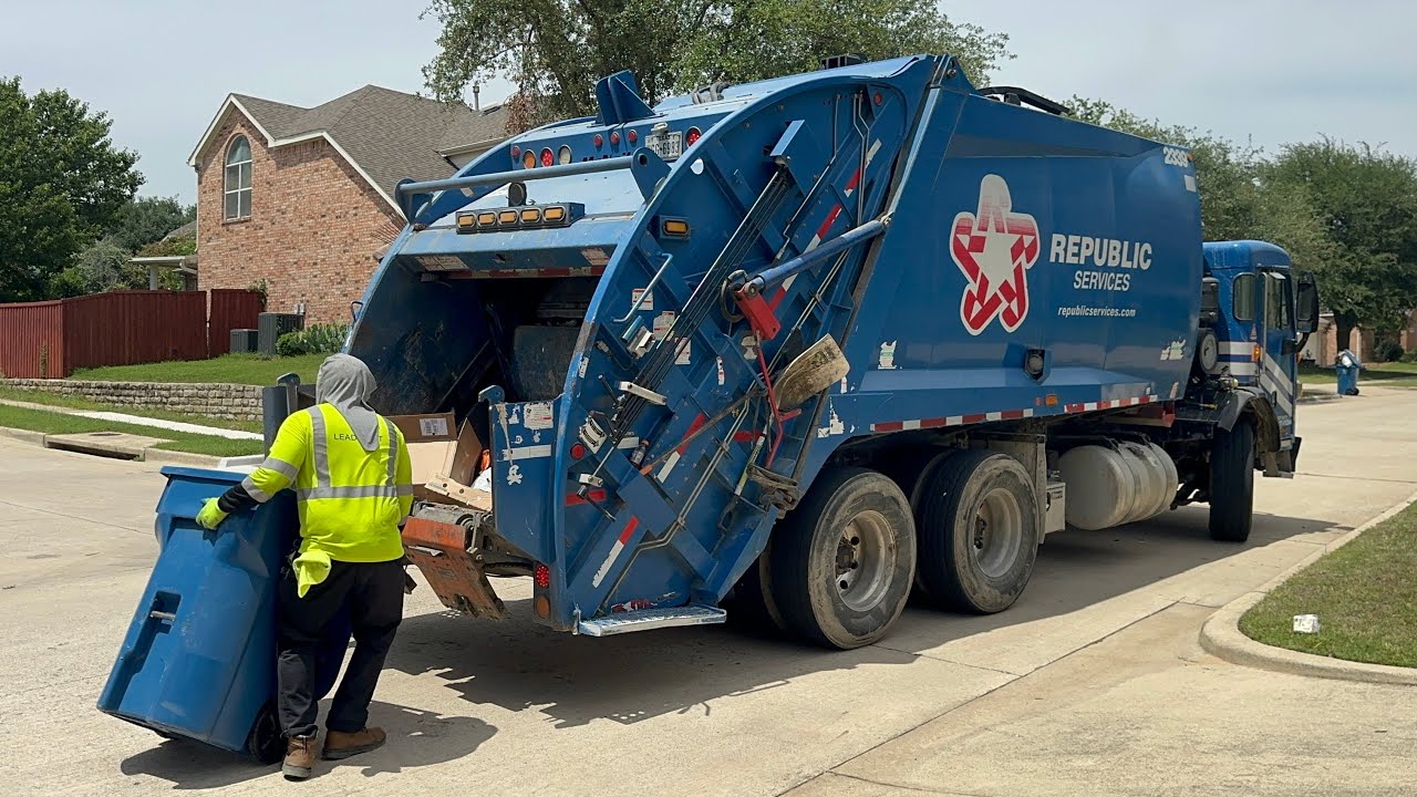 Republic Services: Peterbilt 320 McNeilus Rear Loader Garbage Truck