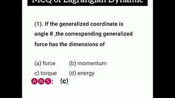 Classical Mechanics: Lagrangian Dynamics MCQ: Part 2
