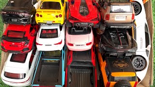 Box Full of Model Cars GTR R34, Honda Civic, Lamborghini Sian, Mazda Mx5, Tesla Cybertruck #cartoys