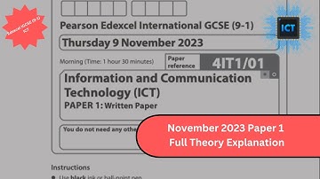 Edexcel IGCSE ICT 2023 Paper 1 | IGCSE ICT November 2023 Paper 1 Full Theory Past Paper Solution