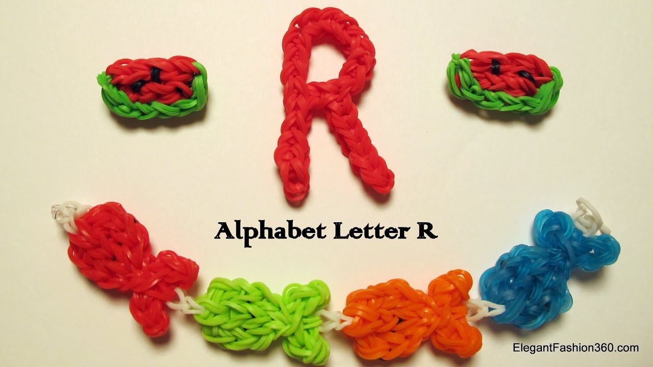 Alphabet Letter R Charm on Rainbow Loom - YouTube