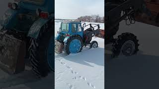 Зима☃️ Трактор Т-40 по снегу 🌨️ Перевозка граблей ГВН-5🚜🌿