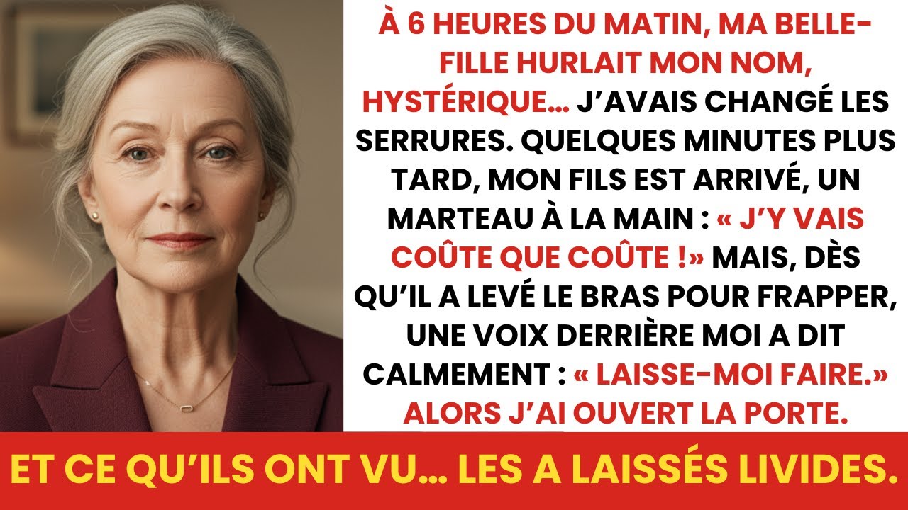 À 6h du matin, quelqu'un a frappé à ma porte comme un forcené. J'ai entendu la voix de ma belle-fille hurler mon prénom dans la rue, comme si la maison lui appartenait. « Amélie, ouvre cette porte...