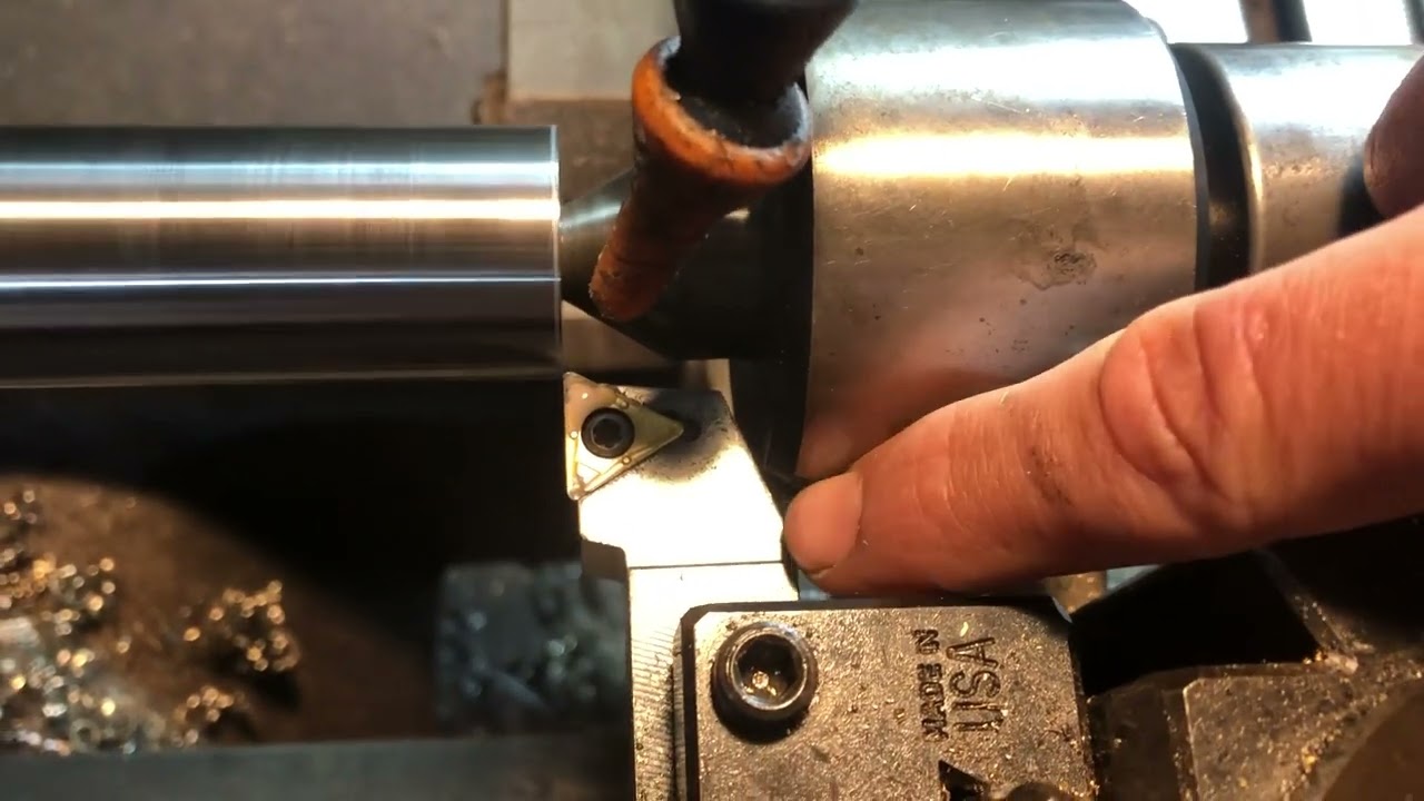 Setup of Machining Small Stainless Pump Shaft With Old Steel Pump Shaft For Measuring Reference
