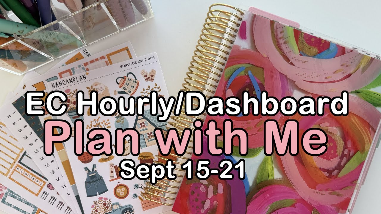 Plan with Me | Erin Condren LifePlanner Hourly + Dashboard for Home | Week of Sept 15-21