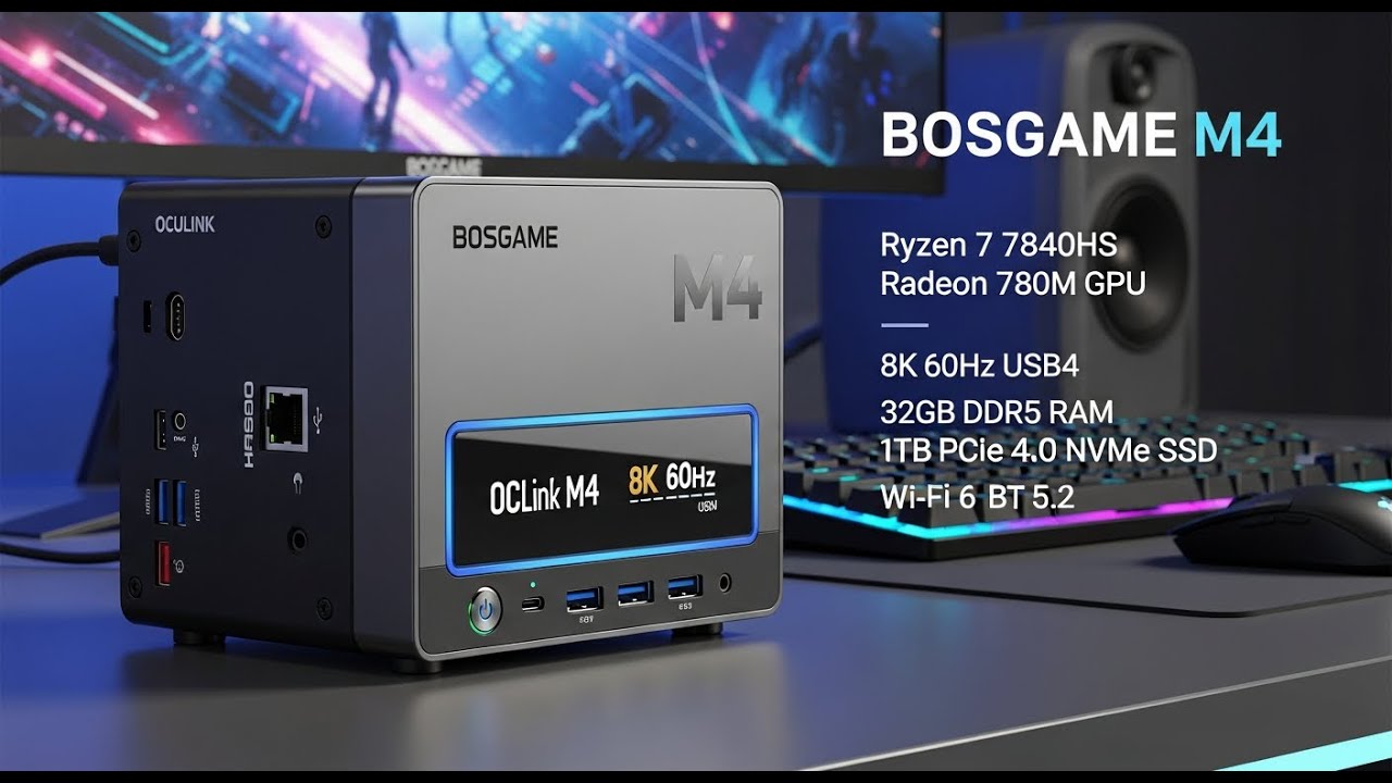 BOSGAME M4 Oculink Mini PC Review 🚀 Ryzen 7 7840HS | Radeon 780M