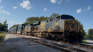 CSXT 800 leads M209 south past some CPKC foreign power. 8-16-2026. Train #1