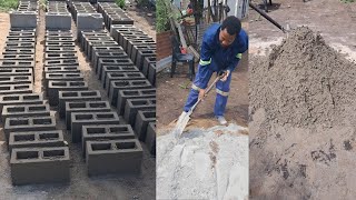Easy And Fastest Way To Mix Concrete For Making Blocks Manually