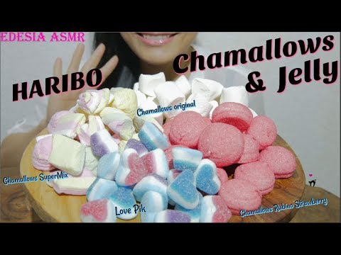 ASMR 咀嚼音 HARIBO Chamallows & Jelly  ハリボーチャマロー&ゼリー 棉花糖&軟糖  마시멜로&젤리 Guimauve &  Gelée *EATING SOUND *