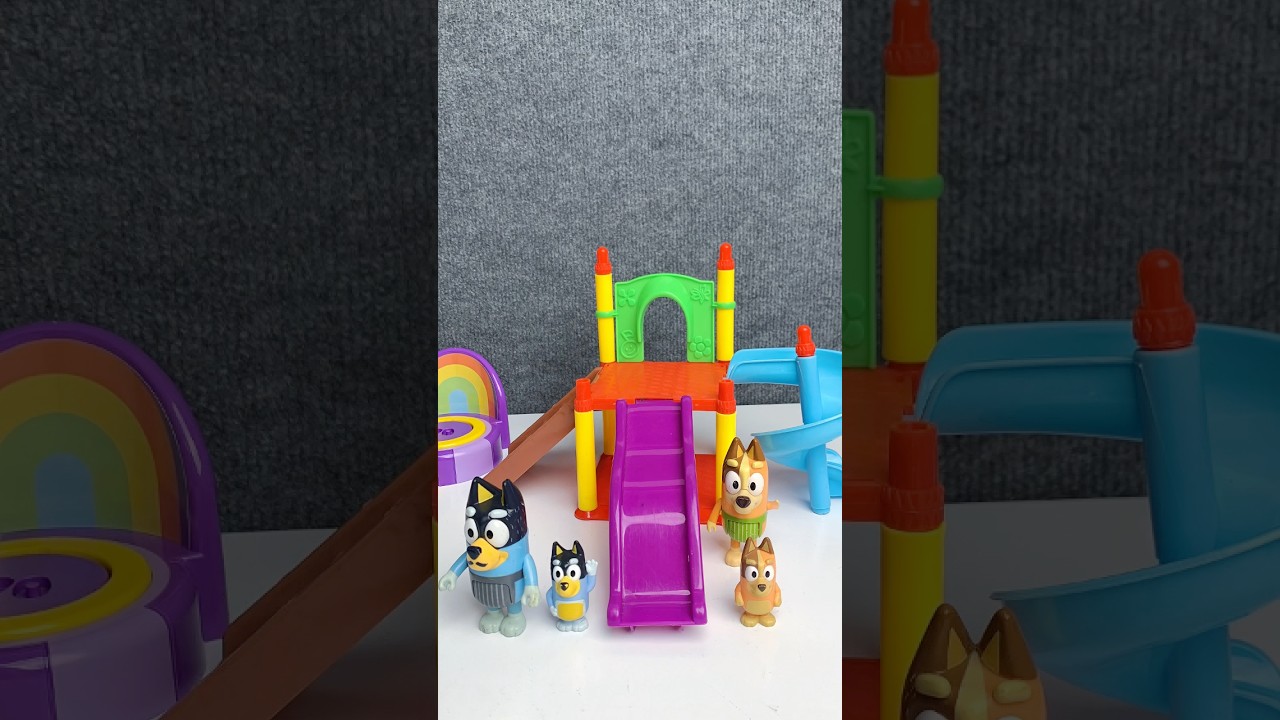 Satisfying with Review Bluey Slide Toys ASMR #shorts #Bluey #toys #asmr #unboxing