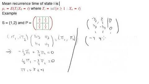 stochastic  mean time  using stationary distribution